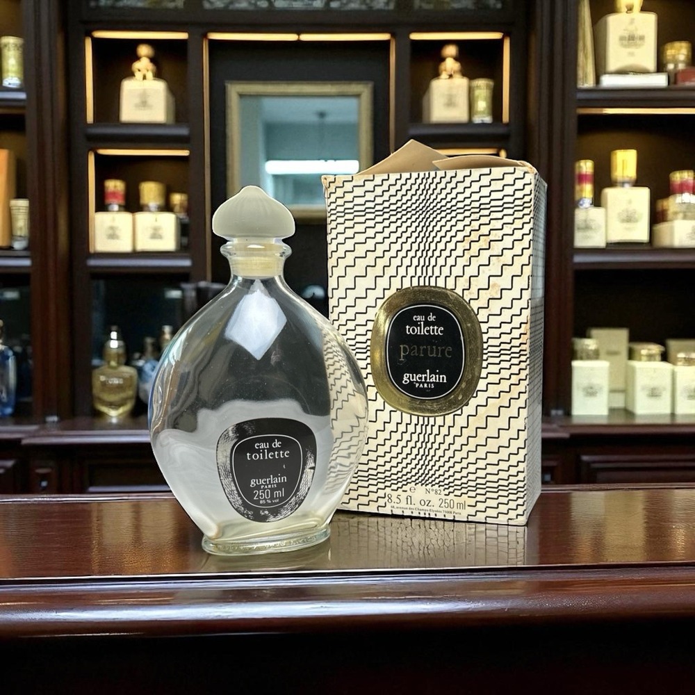 Vintage Guerlain Paris Parure Eau De Toilette 8.5oz Empty Bottle & Box - Read